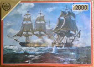 Image of the puzzle 2000, Falcon, Action between US Frigate “Constitution” and British Frigate HMS “Java” , John Stevens Dews, Factory Sealed