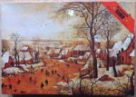Image of the puzzle 1500, Flamenco, Winter Landscape with Skaters and Bird Trap, Complete, Picture of the box