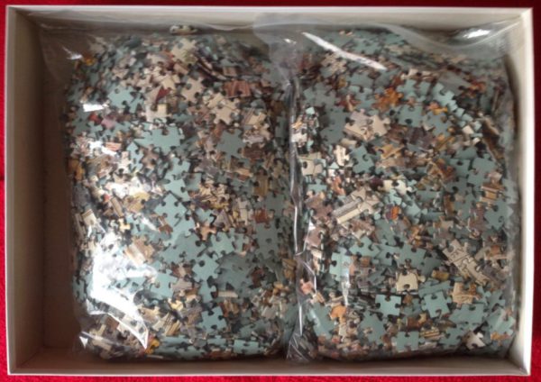 Image of the puzzle 4000, Piatnik, Antique Map of the World, by Nicolaus Vischerius, Picture of the bag
