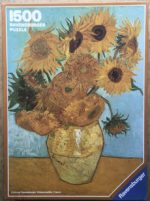 Image of the puzzle 1500, Ravensburger, Sunflowers, by Vincent Van Gogh, Complete, Picture of the box