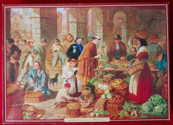 Image of the puzzle 4000, Waddingtons, Market Day, Henry Charles Bryant, Picture of the box