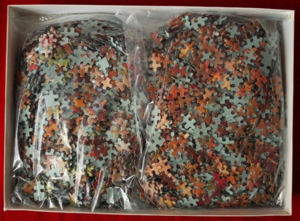Image of the puzzle 4000, Waddingtons, Market Day, Henry Charles Bryant, Picture of the bag
