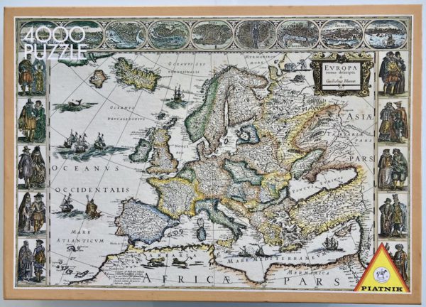 Image of the puzzle 4000, Piatnik, Historical Map of Europe 1663, Sealed Bag, Picture of the box