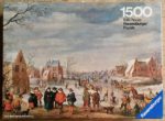 Image of the puzzle 1500, Ravensburger, The Skaters, Joost Cornelisz Droochsloot, Complete, Picture of the box