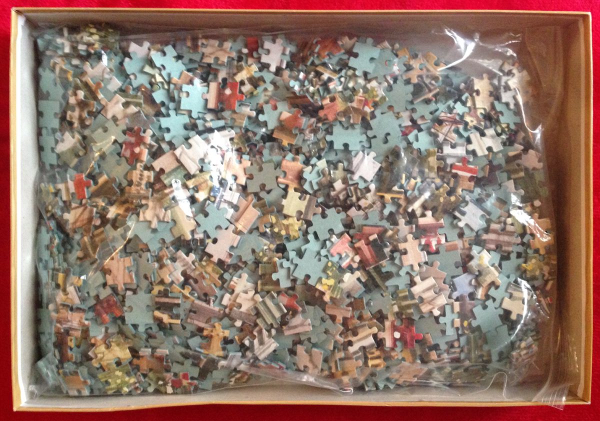 Image of the puzzle 1500, Jumbo, Bistro de la Gare, by Colin Warden, Picture of the bag