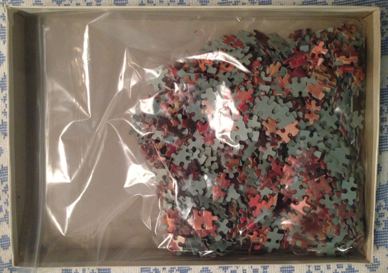 Image of the puzzle 1000, Arrow, Shortly after the Marriage, by William Hogarth, Complete, Picture of the bag