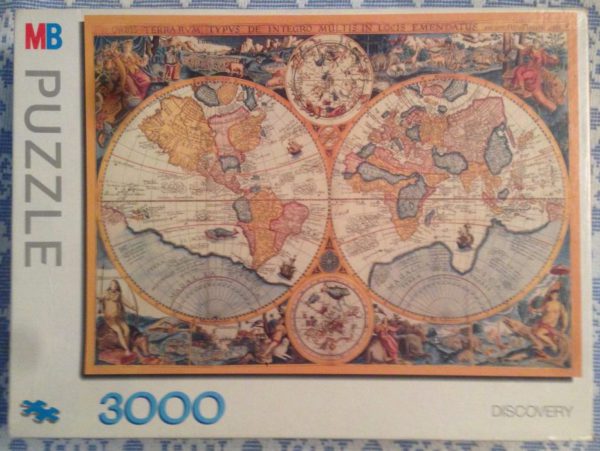 Image of the puzzle 3000, MB, Map of the World, by Petrus Plancius, Complete, picture of the box