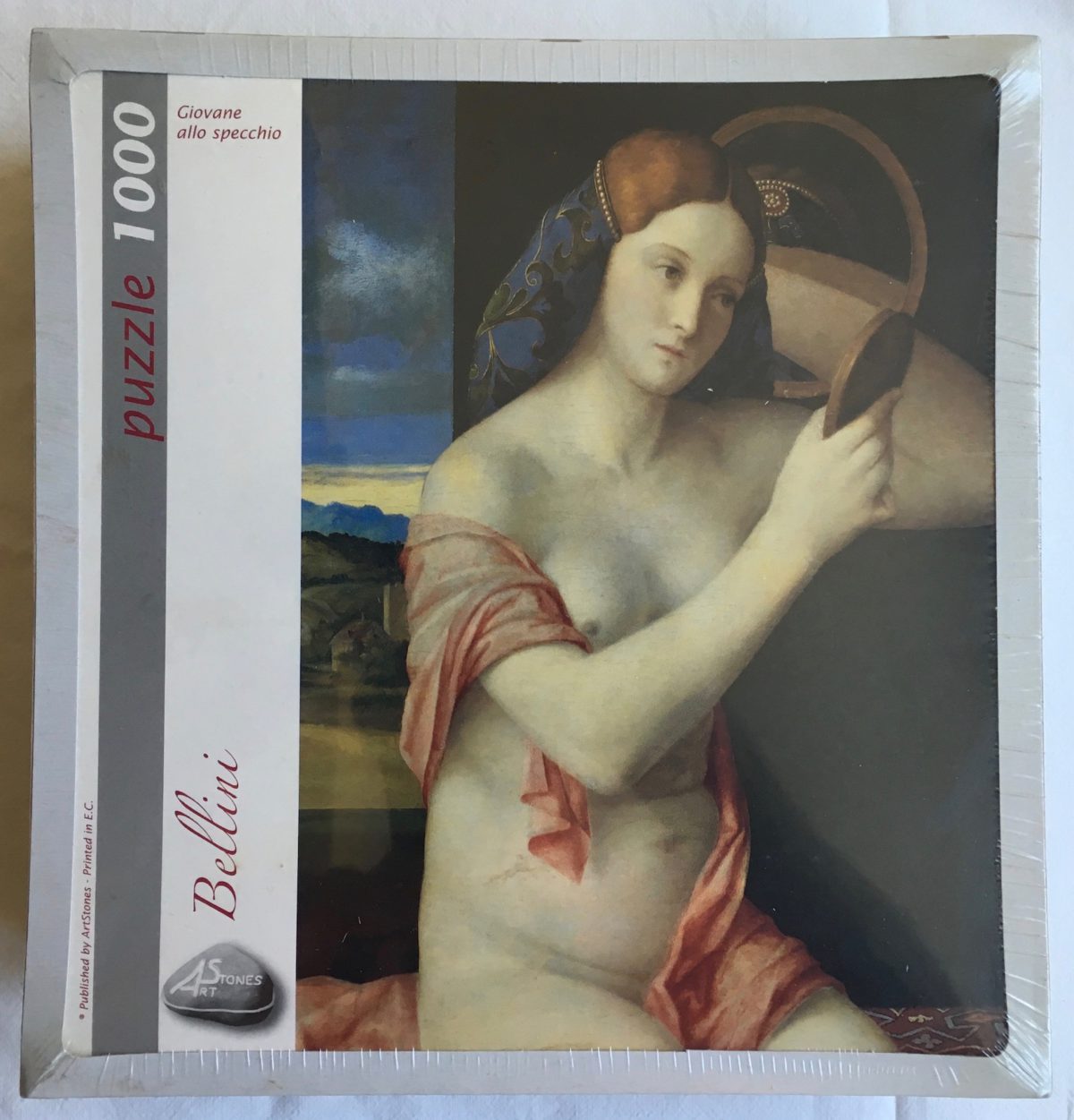 1000, Art Stones, Naked Young Woman in front of the Mirror, Giovanni Bellini, Factory Sealed Image of the puzzle 1000, Art Stones, Naked Young Woman in front of the Mirror, Giovanni Bellini, Factory Sealed