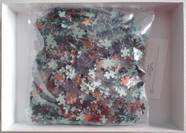 Image of the puzzle 1500, Nathan, A Cat with Oranges, by Gérard Lacz, Sealed Bag, Picture of the bag