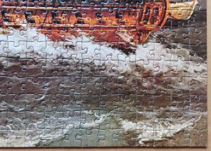 Image of the Bottom Right Corner of the Puzzle 2000, Ravensburger, Naval Battle, by Ángel Cortellini