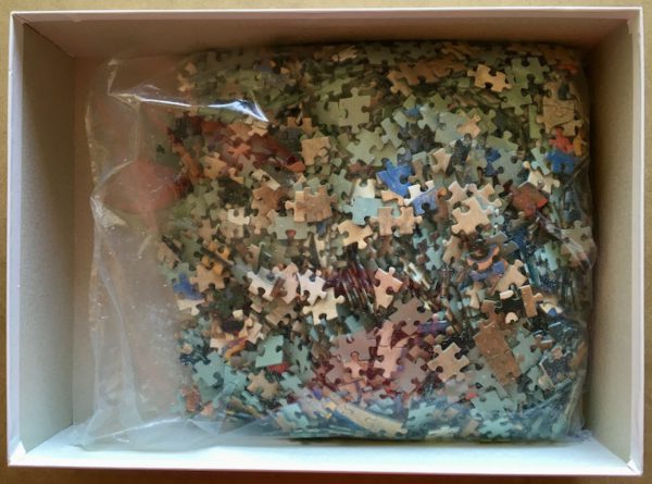 Image of the puzzle 2000, Ricordi, The Harlequins Carnival, Joan Miró, Sealed Bag, Picture of the bag