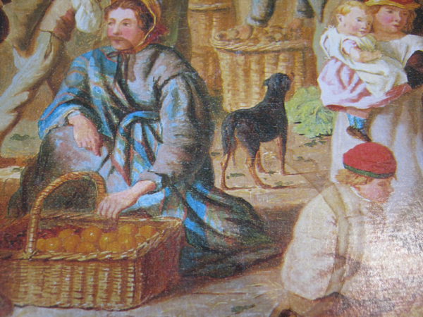 Image of the puzzle 4000, Waddingtons, Market Day, Henry Charles Bryant, Sealed Bag, Detail of the box
