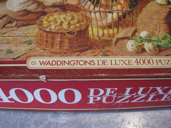 Image of the puzzle 4000, Waddingtons, Market Day, Henry Charles Bryant, Sealed Bag, Detail of the box