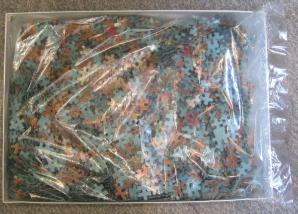 Image of the puzzle 4000, Waddingtons, Market Day, Henry Charles Bryant, Sealed Bag, Picture of the bag