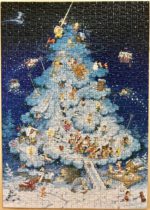 Image of the puzzle 750, Heye, Merry Ski Night, by Marino Degano, Complete, Picture of the puzzle assembled