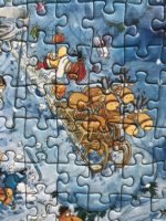 Image of the puzzle 750, Heye, Merry Ski Night, by Marino Degano, Complete, Detail of the puzzle
