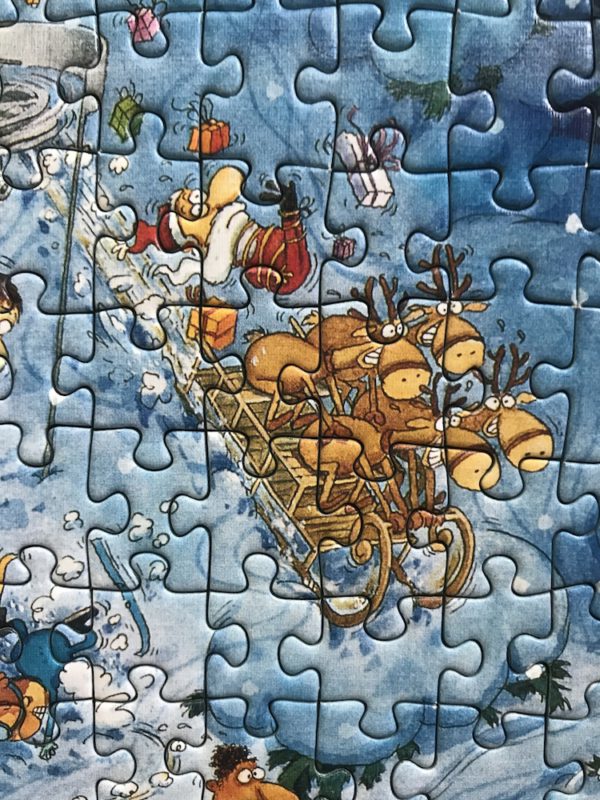 Image of the puzzle 750, Heye, Merry Ski Night, by Marino Degano, Complete, Detail of the puzzle