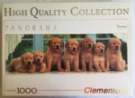Image of the Puzzle 1000, Clementoni, All in a Row, Complete, Image of the box with puppies