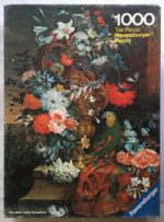 Image of the Puzzle 1000, Ravensburger, Parrot and Flowers, Complete, Picture of the Box