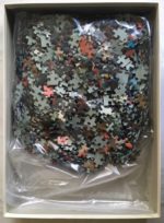 Image of the Puzzle 1000, Ravensburger, Parrot and Flowers, Complete, Picture of the bag with the pieces
