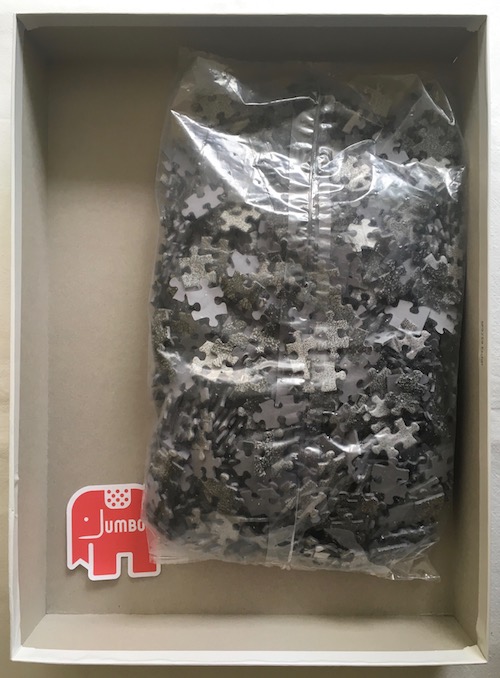 Image of the Puzzle 1000, Jumbo, Hand with Globe, Sealed Bag, Picture of the Bag