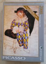 Image of the puzzle 2000, Ricordi, Paul as Harlequin, Picasso, Complete, Picture of the box