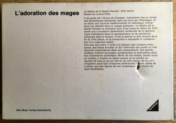 Image of the Puzzle 3000, Ravensburger, The Adoration of the Magi, Sealed Bag, Picture of the Back