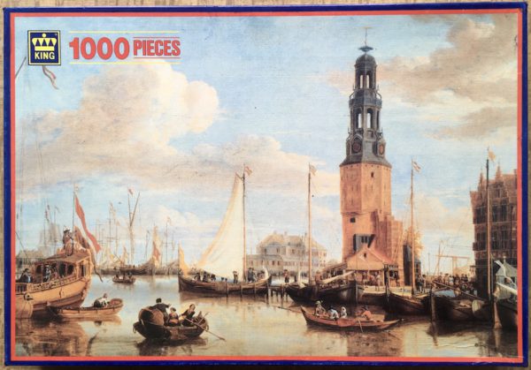 Image of the puzzle 1000, King, The Amsterdam Harbor, by Abraham Storck, Complete, Picture of the box