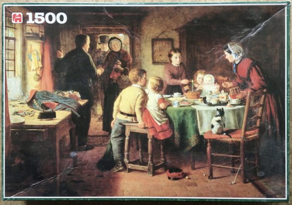 Image of the puzzle 1500, Jumbo, The First Birthday, by Frederick Daniel Hardy, Complete, Picture of the box