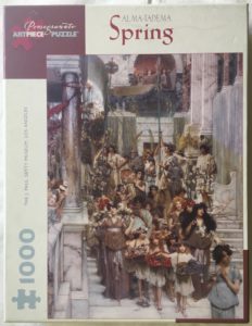 Image of the puzzle 1000, Pomegranate, Spring, by Sir Lawrence Alma-Tadema, Complete, Picture of the box