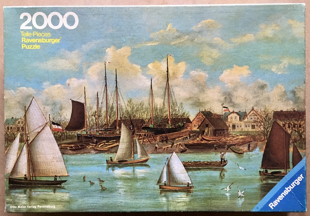 2000, Ravensburger, Finkenwerder Harbor, Complete, Listed by Jorge Image of the puzzle 2000, Ravensburger, Finkenwerder Harbor, Complete, Picture of the box