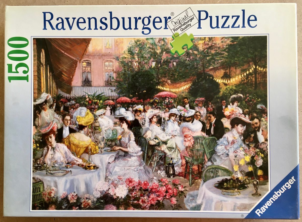 1500, Ravensburger, The Dinner at the Hotel Ritz in Paris, Blog Post Image of the puzzle 1500, Ravensburger, The Dinner at the Hotel Ritz in Paris, Picture of the box