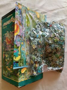 Image of the puzzle 2000, Heye, Crazy Zoo, Guillermo Mordillo, Complete, Picture of the bag