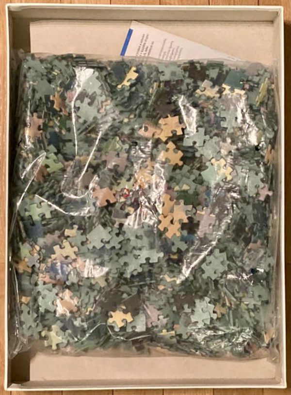 Image of the puzzle 1500, Ravensburger, Afternoon Splendor, James Coleman, Sealed Bag, Picture of the bag