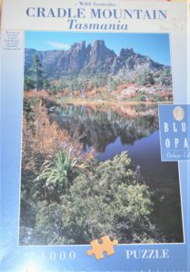 Image of the puzzle 1000, Blue Opal, Cradle Mountain, Tasmania, Factory Sealed, Picture of the box