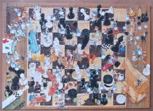 Image of the puzzle 1000, Heye, Black or White, by Marino Degano, Complete, Picture of the puzzle assembled