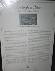 Image of the puzzle 1000, Royal Collection, Banquet in the Picture Gallery, by Louis Haghe, Factory Sealed, Picture of the back