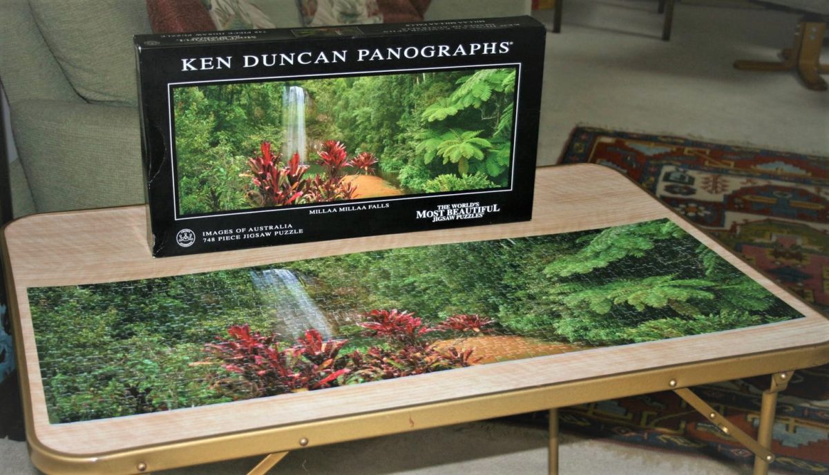 Image of the puzzle 750, Crown & Andrews, Millaa Millaa Falls, by Ken Duncan, Complete, Picture of the puzzle assembled