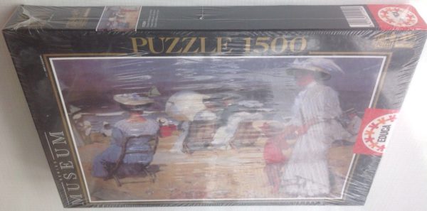 Image of the puzzle 1500, Educa, The Beach, Charles Hoffbauer, Factory Sealed, Picture of the box