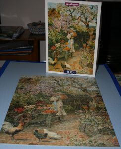 Image of the puzzle 500, Waddingtons De Luxe, Spring Blossom, W. S. Coleman, Complete, Picture of the box and the puzzle