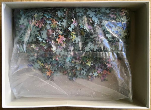 Image of the puzzle 1500, Ricordi, Irises in Monet's Garden, by Claude Monet, Sealed Bag, Picture of the bag