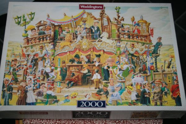 Image of the puzzle 2000, Waddingtons, The Traveling Magistrates, by C. Shields, Sealed Bag, Picture of the box