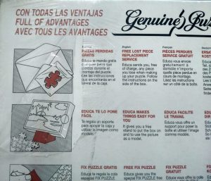 Image of the puzzle 5000, Educa, A Yorkshire Town, Great Britain, Factory Sealed, Picture of the back