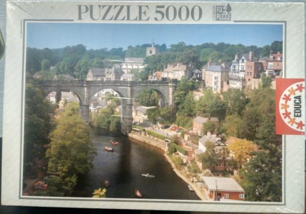 Image of the puzzle 5000, Educa, A Yorkshire Town, Great Britain, Factory Sealed, Picture of the box