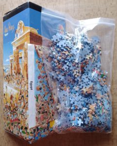 Image of the puzzle 1000, Heye, Egypt, by Hugo Prades, Incomplete, Picture of the bag