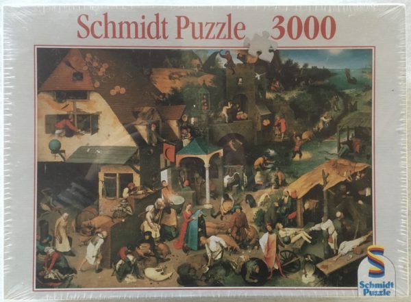 Image of the puzzle 3000, Schmidt, Dutch Sayings, by Pieter Brueghel the Elder, Factory Sealed, Picture of the box