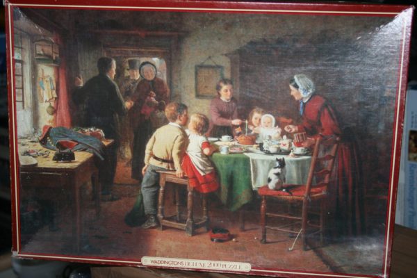 Image of the puzzle 2000, Waddingtons, Babys Birthday, by Frederick Daniel Hardy, Sealed Bag, Picture of the box
