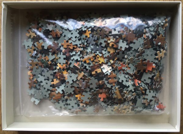 Image of the puzzle 1000, Ravensburger, The Duke's Musicians, by Robert Alexander Hillingford, Complete, Picture of the bag