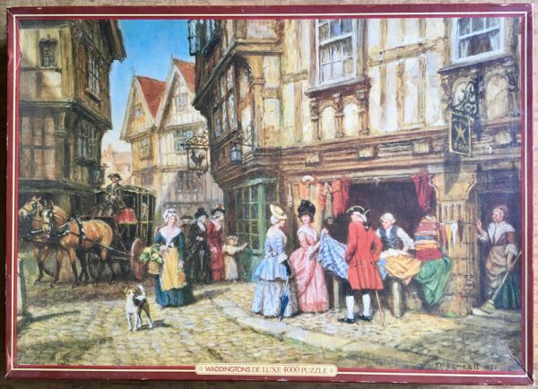 Image of the puzzle 4000, Waddingtons, Outside the Star, by Frank Moss Bennett, Picture of the box