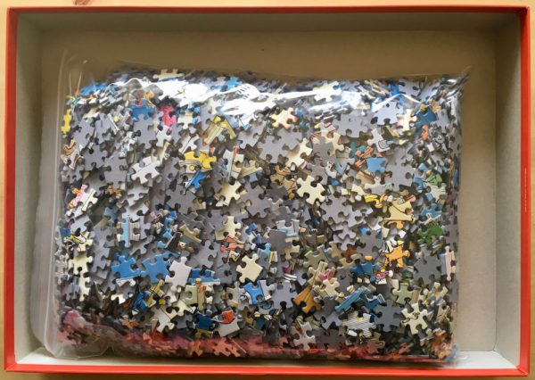 Image of the puzzle 3000, Jumbo, The Printing Office, by Jan van Haasteren, Picture of the bag